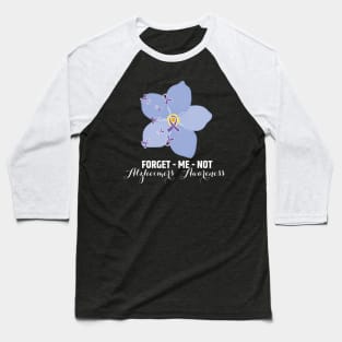 Forget Me Not Alzheimers Awareness, Ribbon, Purple Day, Alzheimer's Association, Dementia Care, Senior Care Baseball T-Shirt
